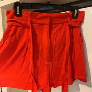 Cute red shorts with tie up waist